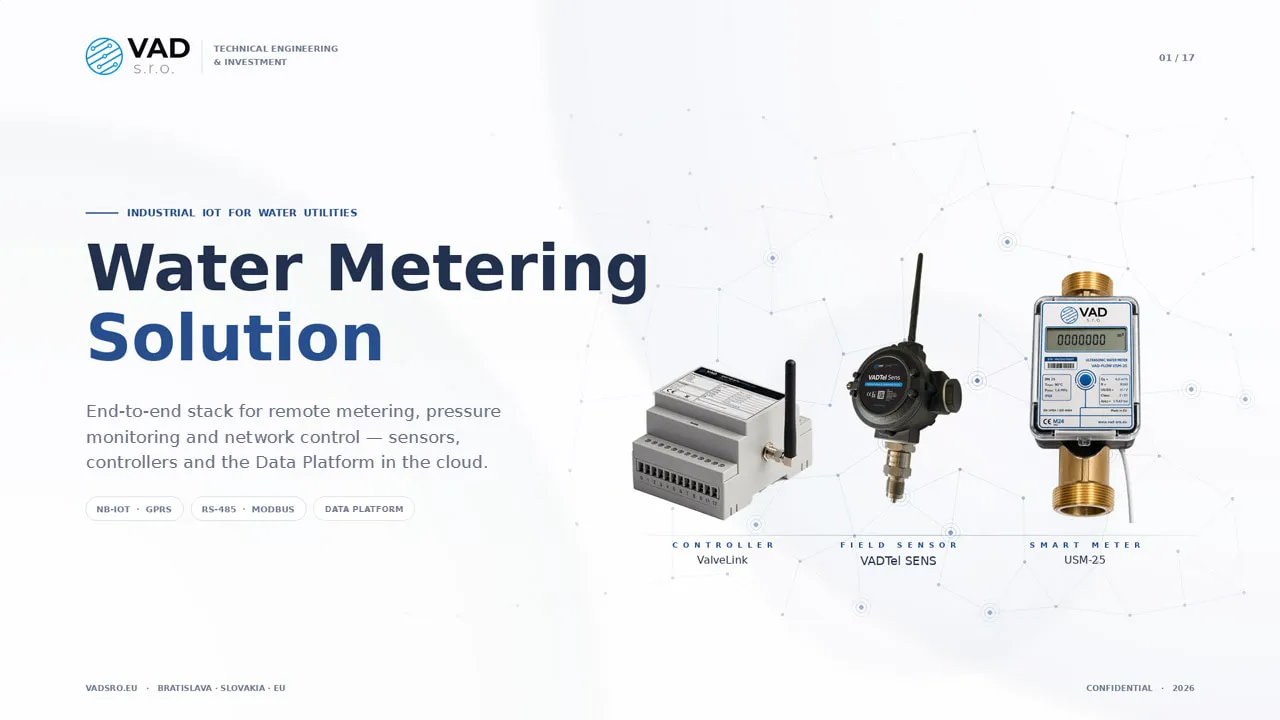 VAD Water Metering Solution — industrial IoT for EU water utilities