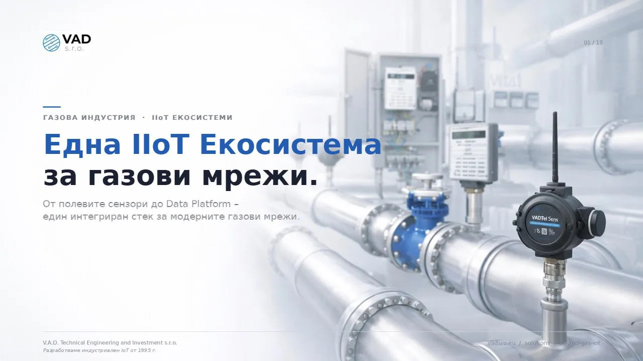 VAD Gas IoT Solution – IIoT Екосистемата за газови мрежи