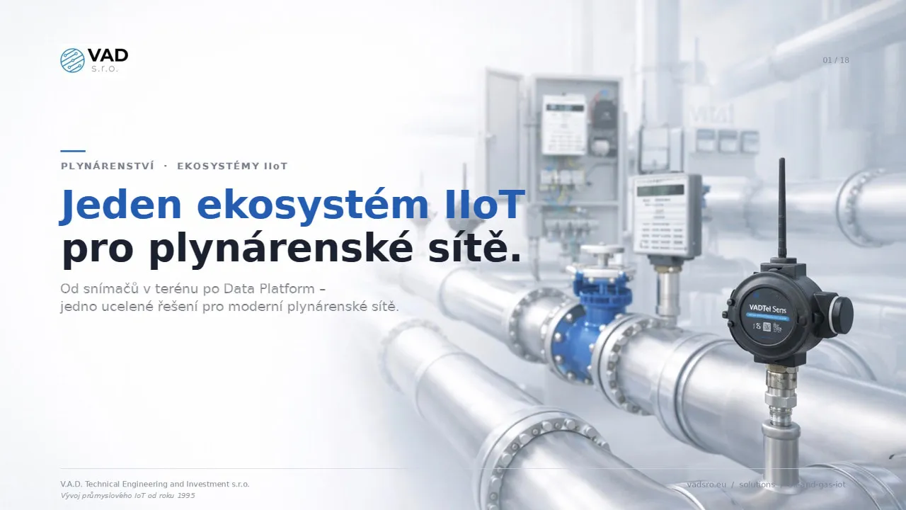VAD Gas IoT Solution – IIoT Ekosystém pro plynárenské sítě