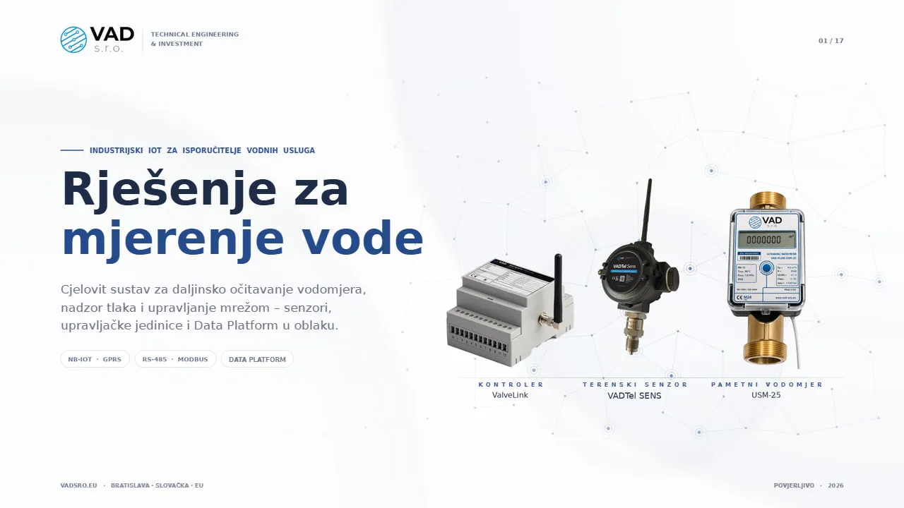 VAD Water Metering Solution – industrijski IoT za isporučitelje vodnih usluga u EU-u