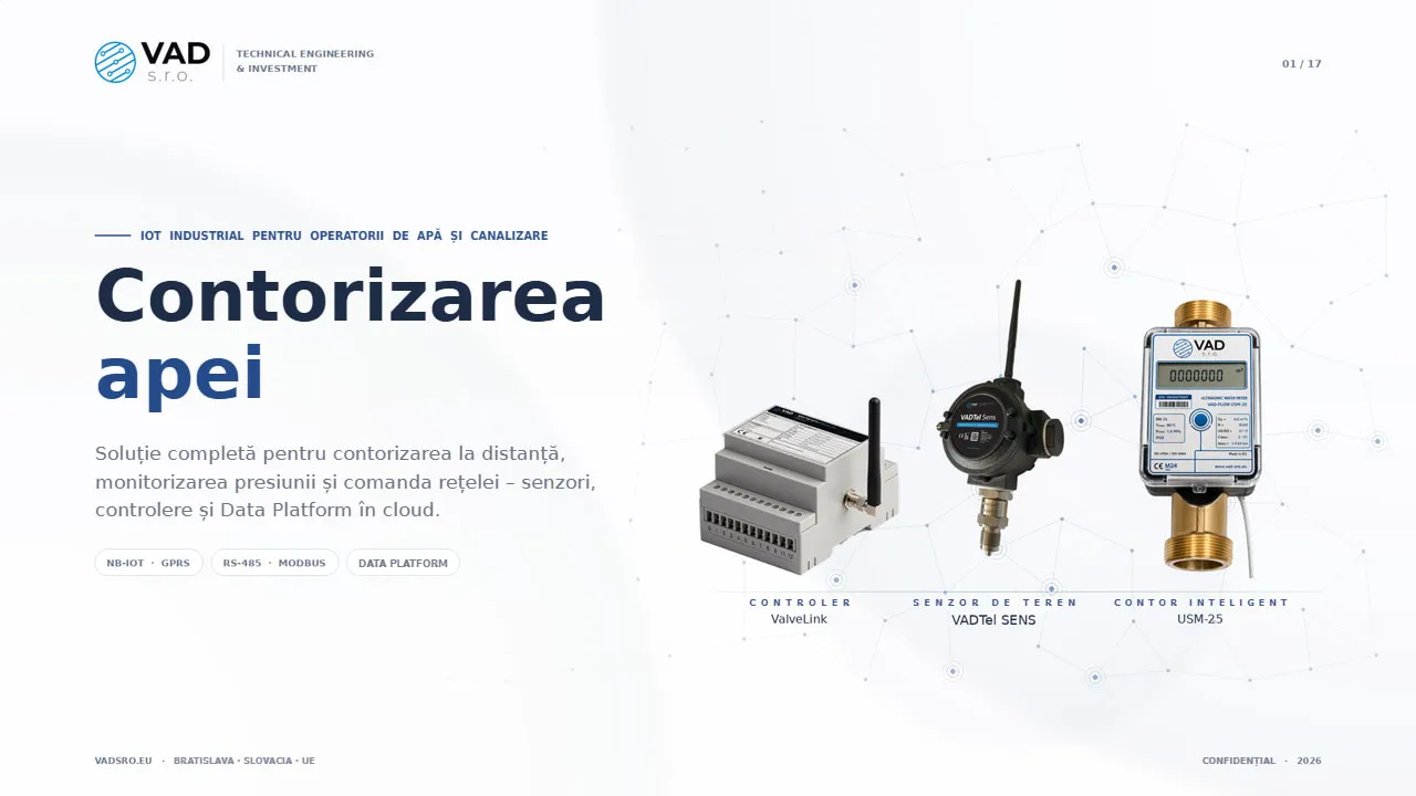 VAD Water Metering Solution – IoT industrial pentru operatorii de apă și canalizare din UE