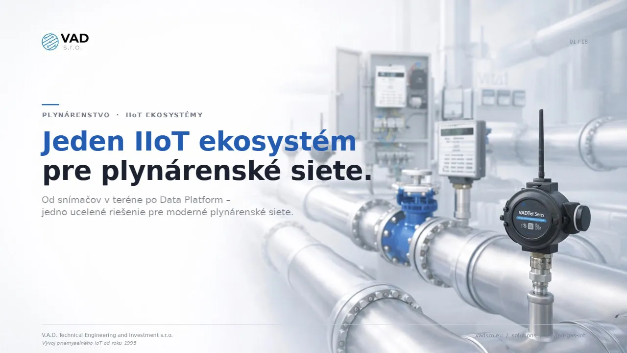 VAD Gas IoT Solution – IIoT Ekosystém pre plynárenské siete