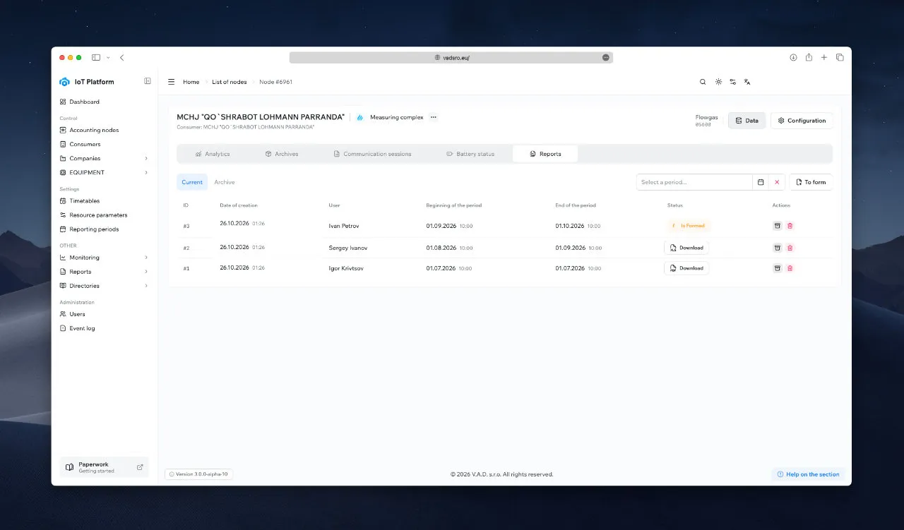 Pilot reports — on-demand regulatory exports from the platform