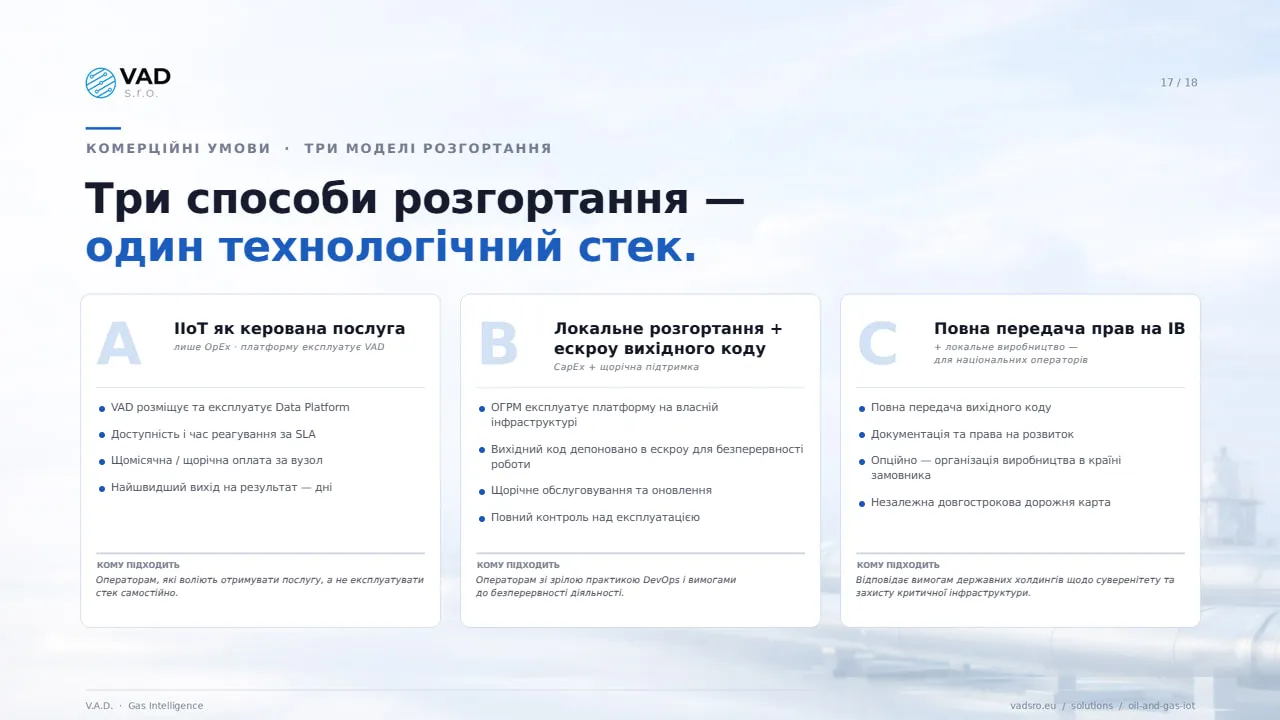 Комерційні моделі — CapEx, OpEx, повна передача прав на ІВ