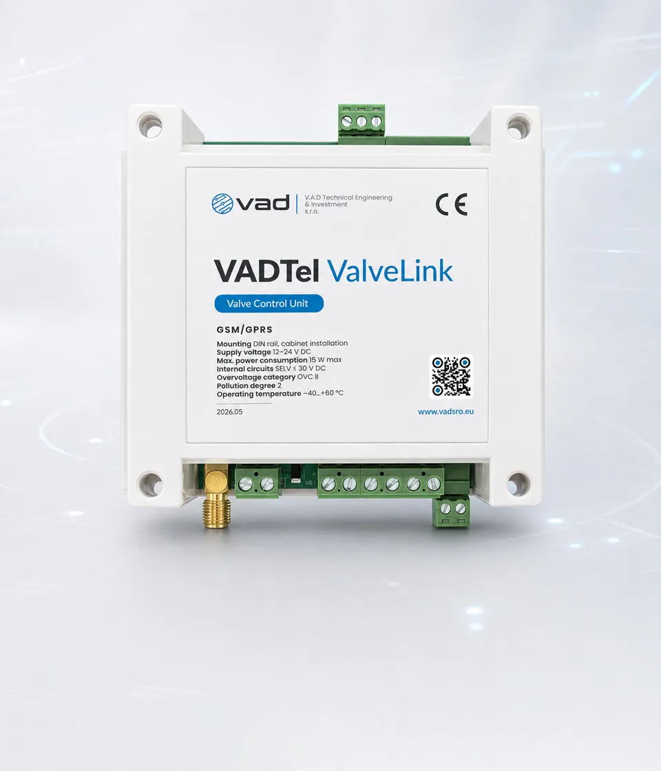 VADTel-ValveLink — DIN-rail valve-control unit